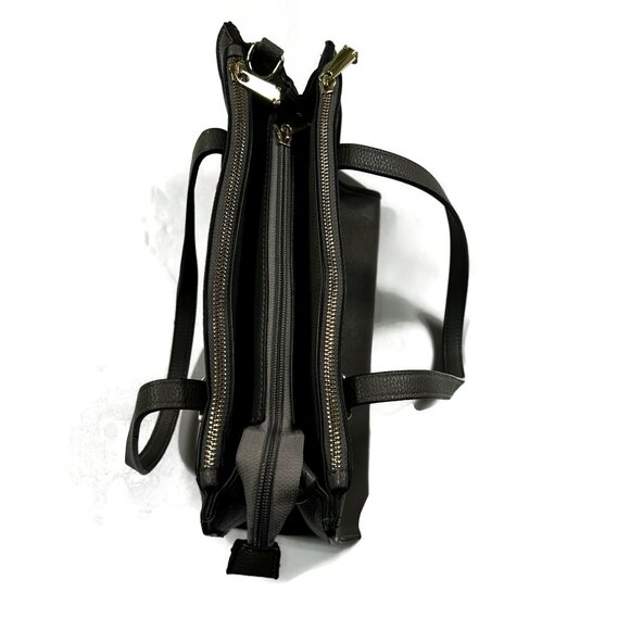 Kate Spade Gray Pebbled Leather Purse Handbag Shoulder Zipper Pockets Dividers - Picture 11 of 16